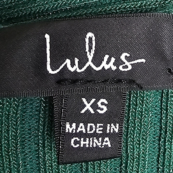 Lulus Emerald Green Ribbed Braided Long Sleeve Sweater Top XS - Picture 5 of 9